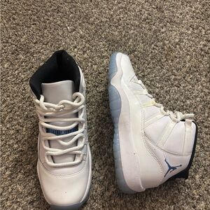 Jordan Kids White and Light Blue Sneakers